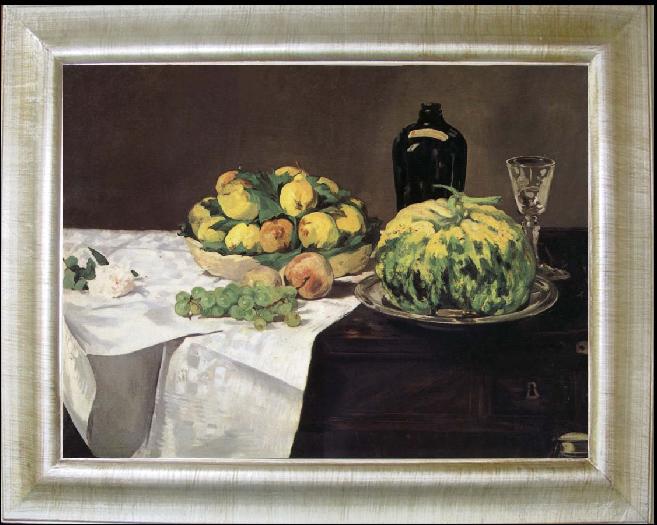 framed  Edouard Manet Fruits et Melon sur un Buffet, Ta137